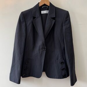 MaxMara Blazer Black, Size 8 Women’s, Cotton and Silk blend Made in Italy